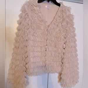 pink fluffy fur jacket/top coat